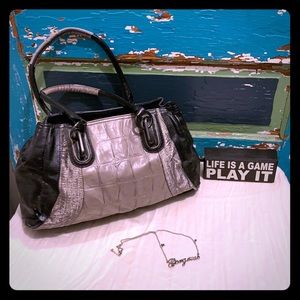 Greta || Black/Gunmetal/Silver/Taupe Bag